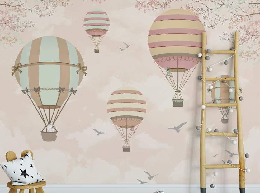 Removable Balloons in the Sky Kids Room Wallpaper Murals