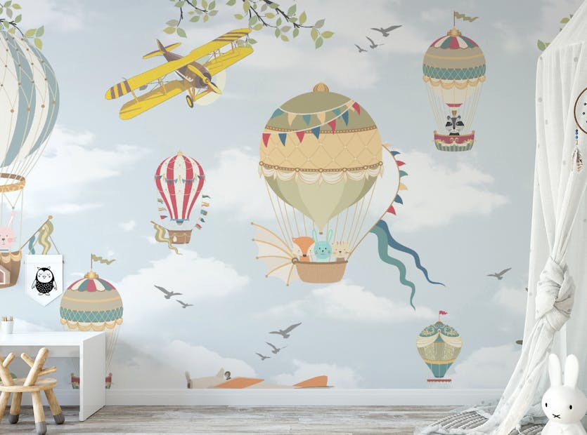 Removable Floating Balloons Kids Wallpaper Mural