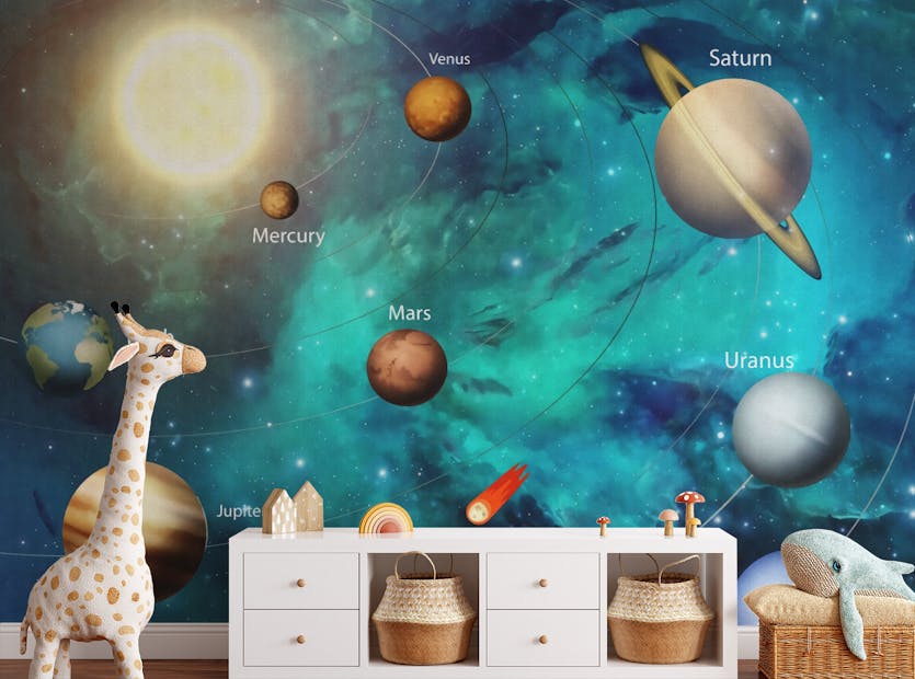 Removable Kids Solar System Planets Wallpaper Mural