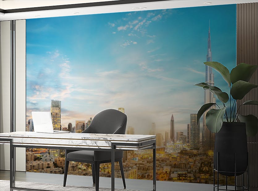 Peel and Stick Dubai Skyline Panoramic Wallpaper Mural