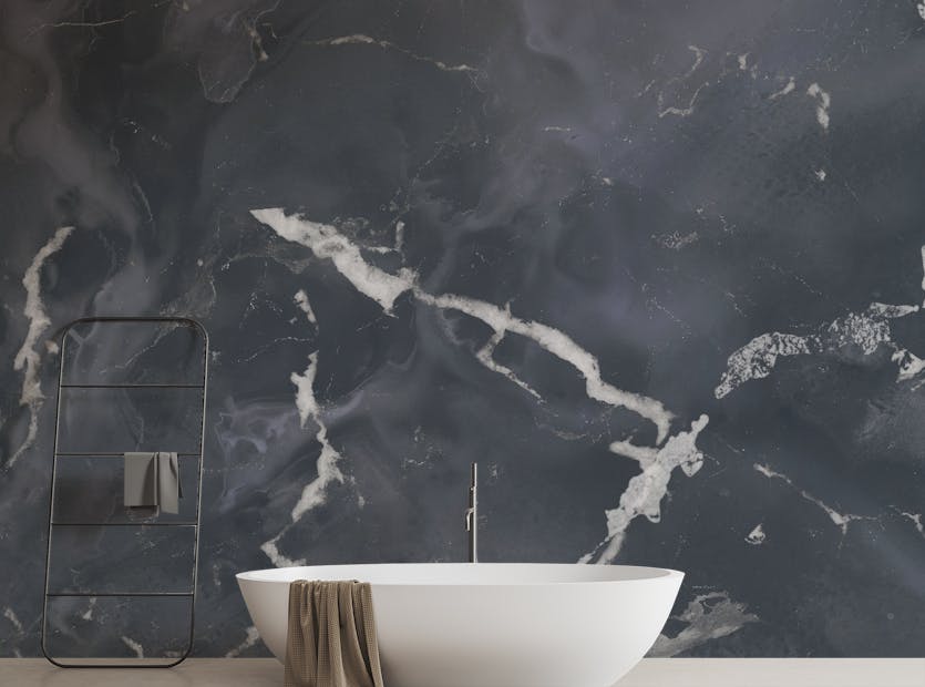 Removable Dark Gray Terrazzo Natural Granite Marble Mural