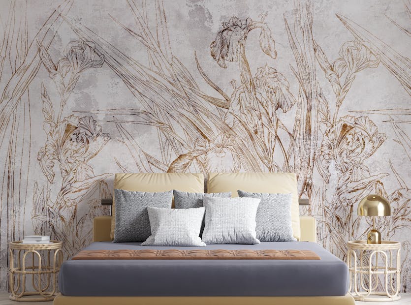 Peel and Stick Floral Pattern Wallpaper Mural