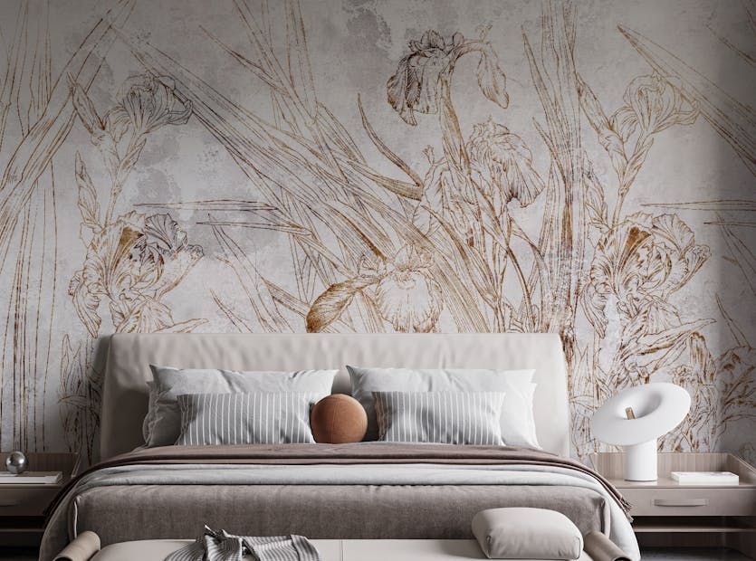 Removable Floral Pattern Wallpaper Mural