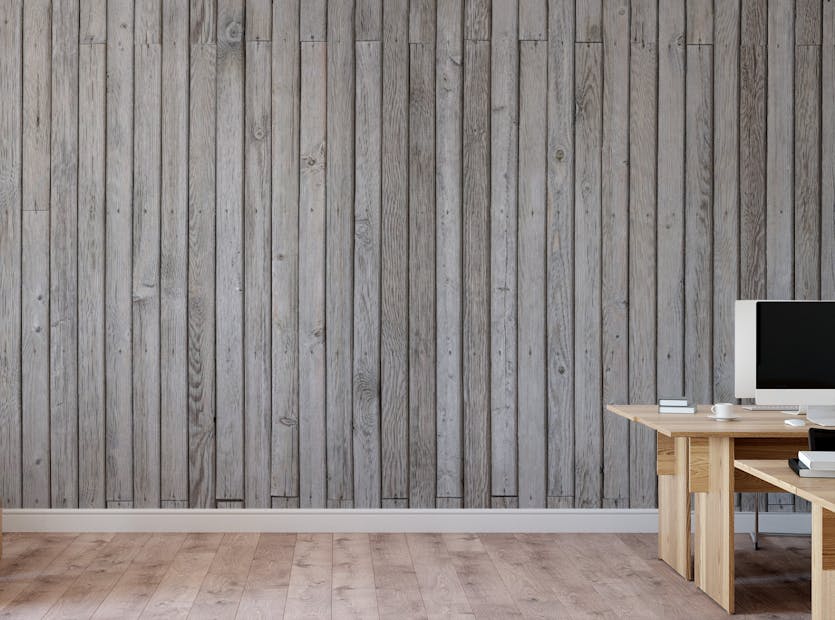 Peel and Stick Gray Color Wooden Vertical Line Wallpaper For Wall