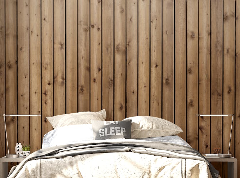 Peel and Stick Brown Natural Wooden Striped Wallpaper Mural
