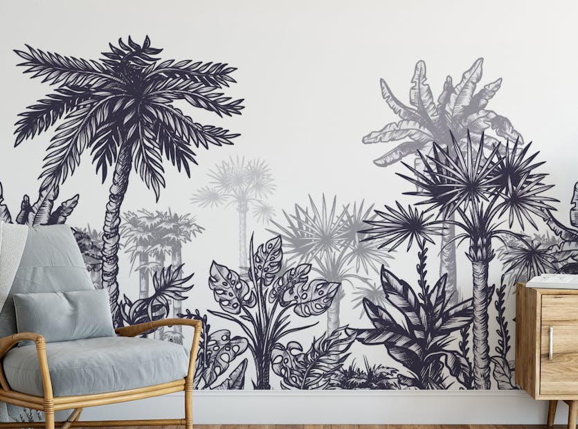 Removable Large Sized Tropical Tree Wallpaper Mural
