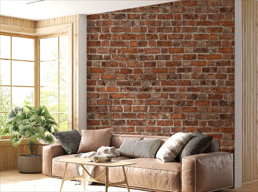 Removable Red Brick Grunge Wallpaper Mural
