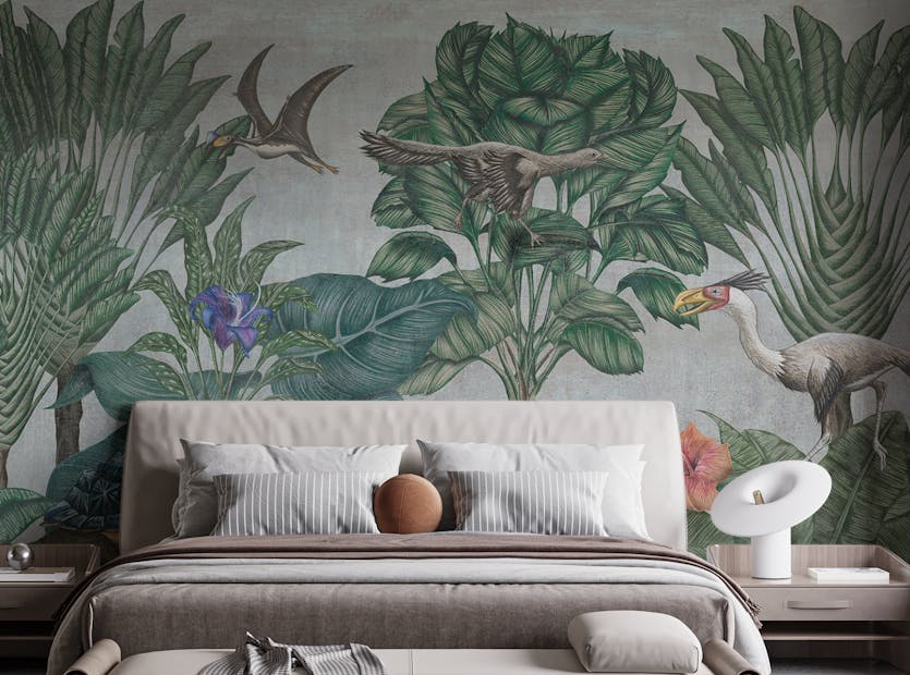 Removable Artistic Painted Wildlife Forest Wallpaper Murals