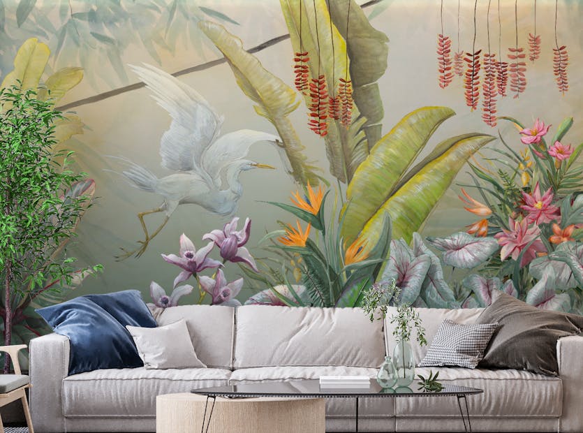 Removable Green Plants & Flowers Wallpaper Mural