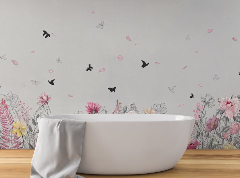 Peel and Stick Serene Floral Orchard Wallpaper Murals
