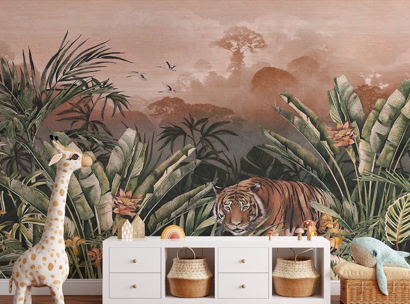 Removable Jungle Fusion Captivating Wild Tropical Wallpaper