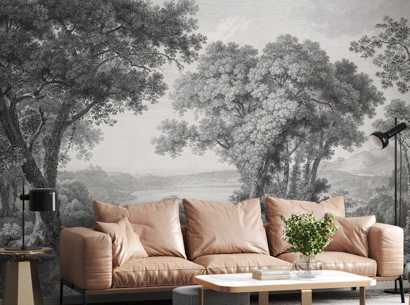 Peel and Stick Majestic Gray Forest Chronicle Wall Murals