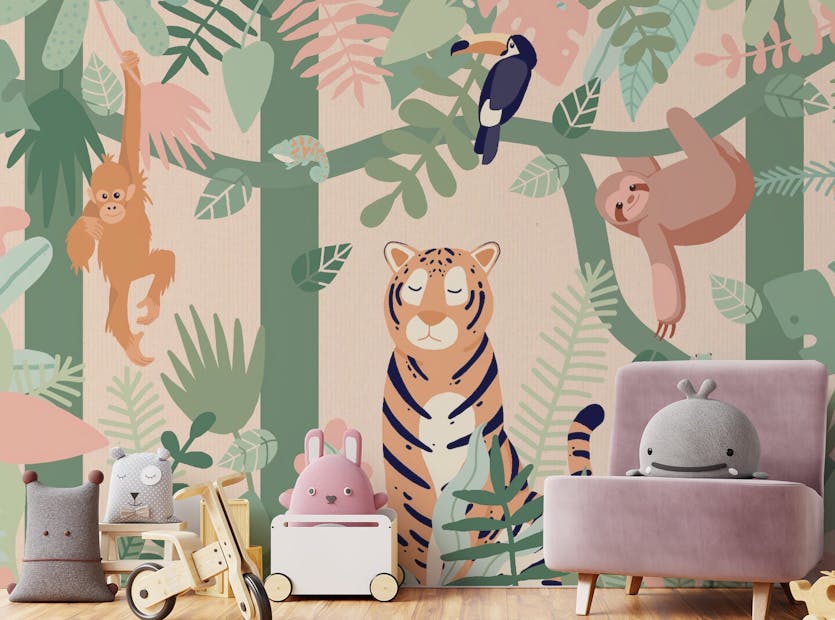 Peel and Stick Tropical Forest Wonderland Wallpaper Mural