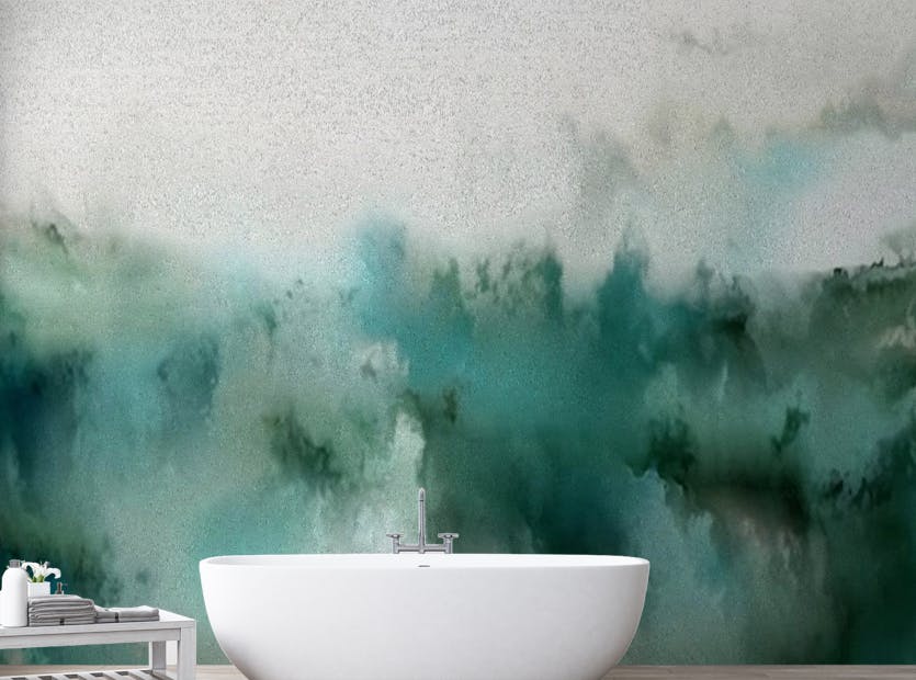 Peel and Stick Oceanic Bliss Turquoise Ombre Wallpaper