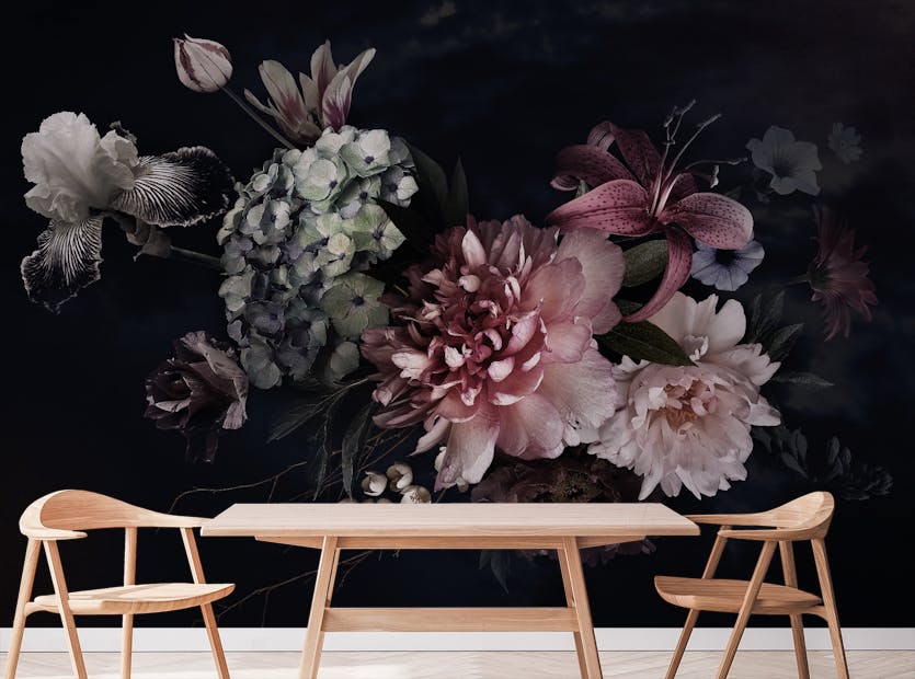 Removable Floral Display Wallpaper Murals
