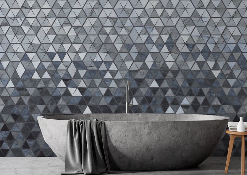 Removable Dazzling Azure Sky Triangle Tiles Wallpaper