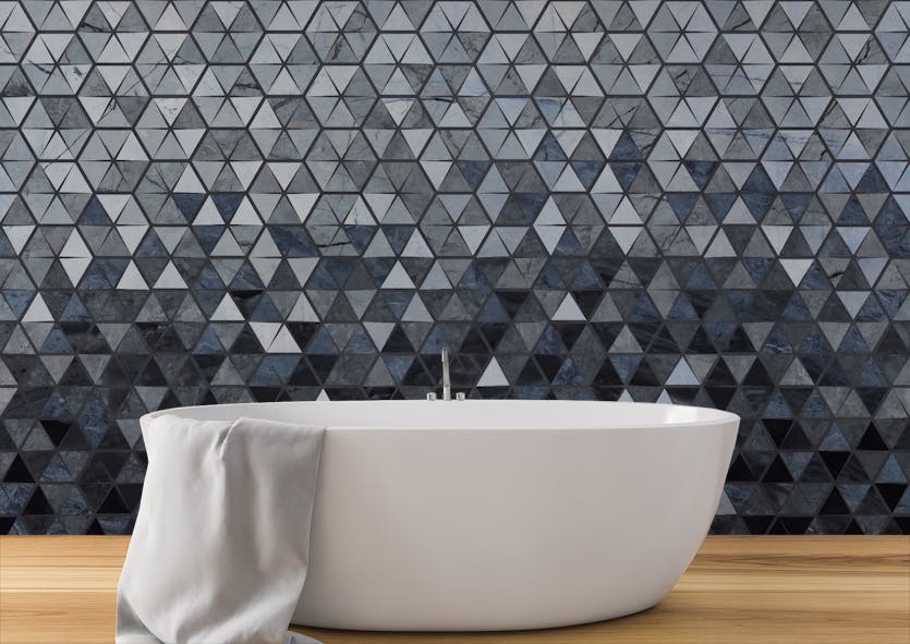 Peel and Stick Dazzling Azure Sky Triangle Tiles Wallpaper