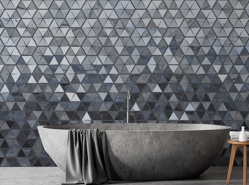 Removable Dazzling Azure Sky Triangle Tiles Wallpaper