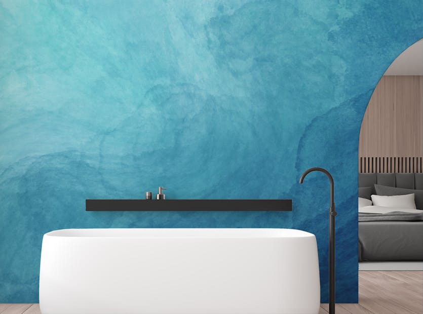 Removable Blue Abstract Watercolor Wallpaper