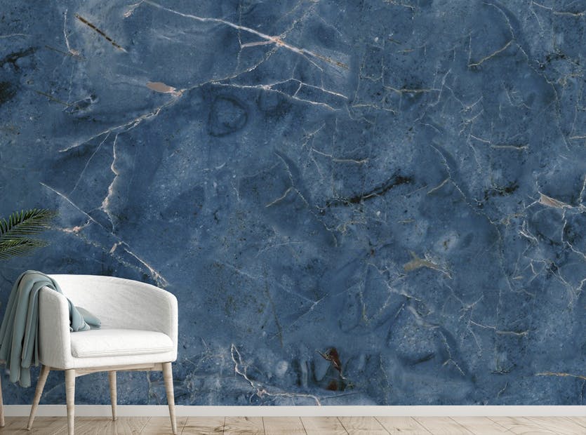 Peel and Stick Blue Marble Textured Background Wallpaper Mural
