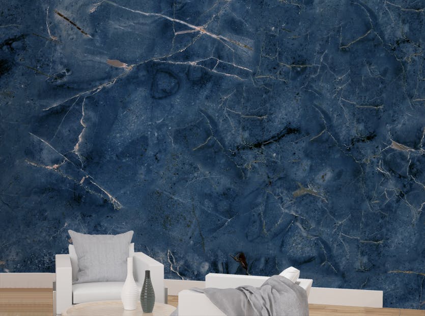 Removable Blue Marble Textured Background Wallpaper Mural