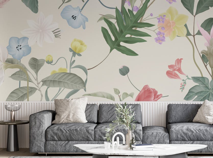 Peel and Stick Vintage Flower Pattern Wallpaper For Walls