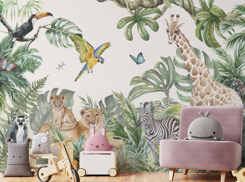 Peel and Stick Animals Jungle Book Peel and Stick Wallpaper Mural
