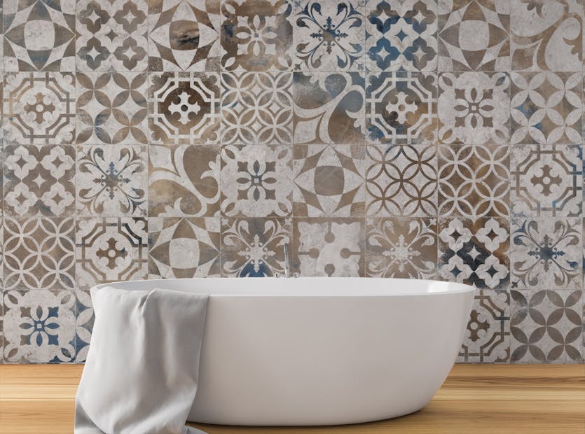 Peel and Stick Abstract Retro Mosaic Tiles Wallpaper Mural