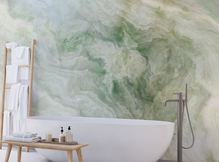 Removable Green Color Onyx Marble Wallpaper Mural