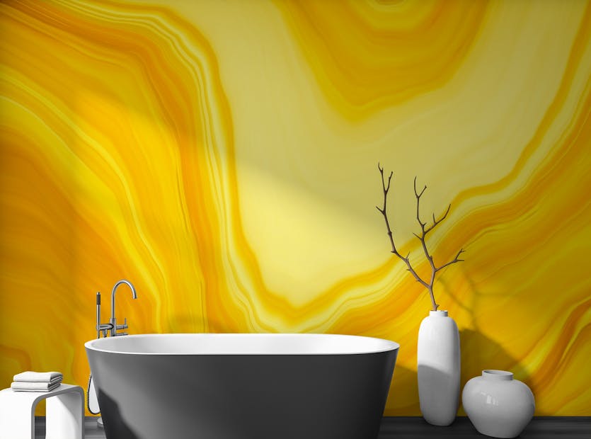 Peel and Stick Yellow Color Marble Texture Abstract Wallpaper