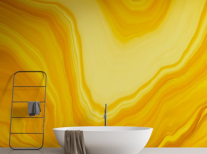 Removable Yellow Color Marble Texture Abstract Wallpaper