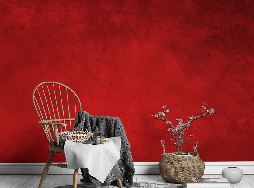 Removable Watercolor Red Background Design Wallpaper Murals