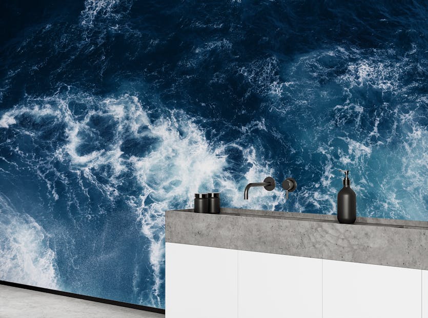 Removable Blue Color Sea Water View Removable Wallpaper Mural