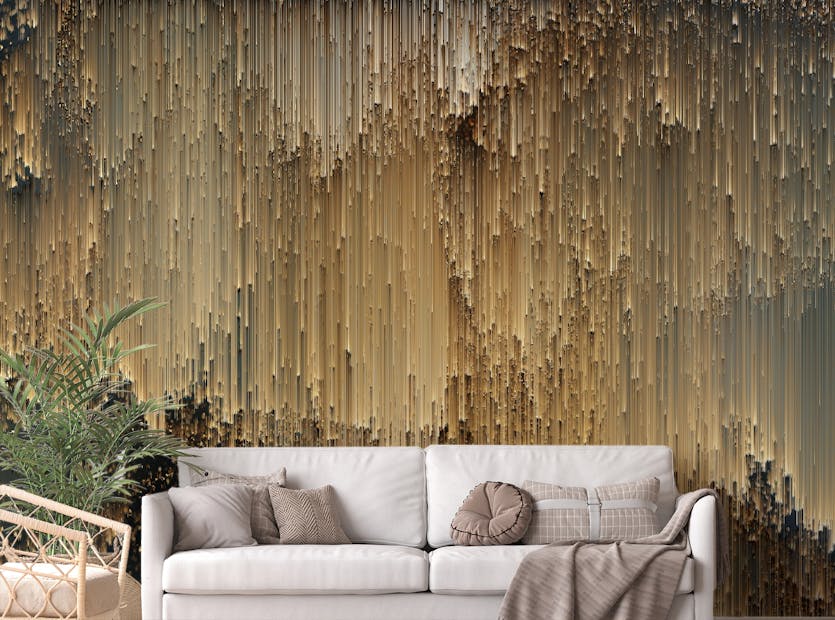 Peel and Stick Luxury Gold Falling Light Pixels Wallpaper Murals