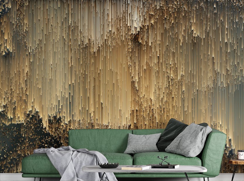 Removable Luxury Gold Falling Light Pixels Wallpaper Murals