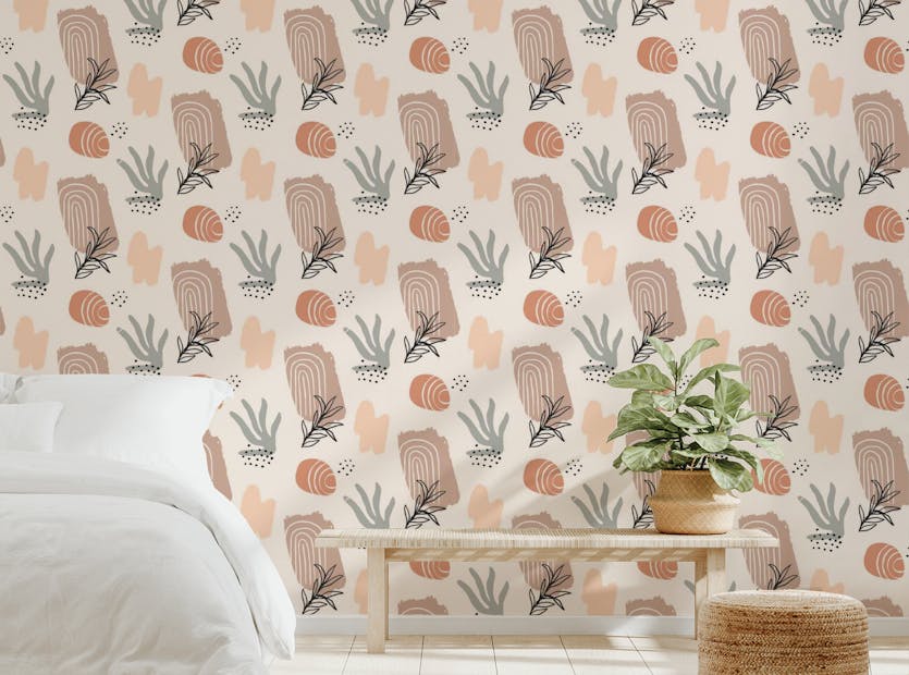 Peel and Stick Trendy Earthy Boho Style Wallpaper Murals