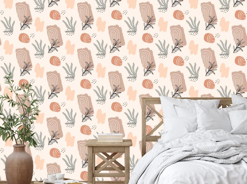 Removable Trendy Earthy Boho Style Wallpaper Murals
