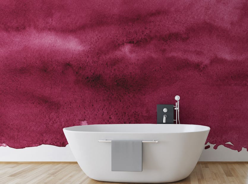 Peel and Stick Removable Red Wine Maroon Watercolor Wallpaper Murals