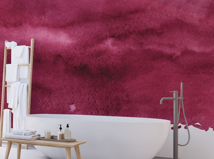 Removable Removable Red Wine Maroon Watercolor Wallpaper Murals