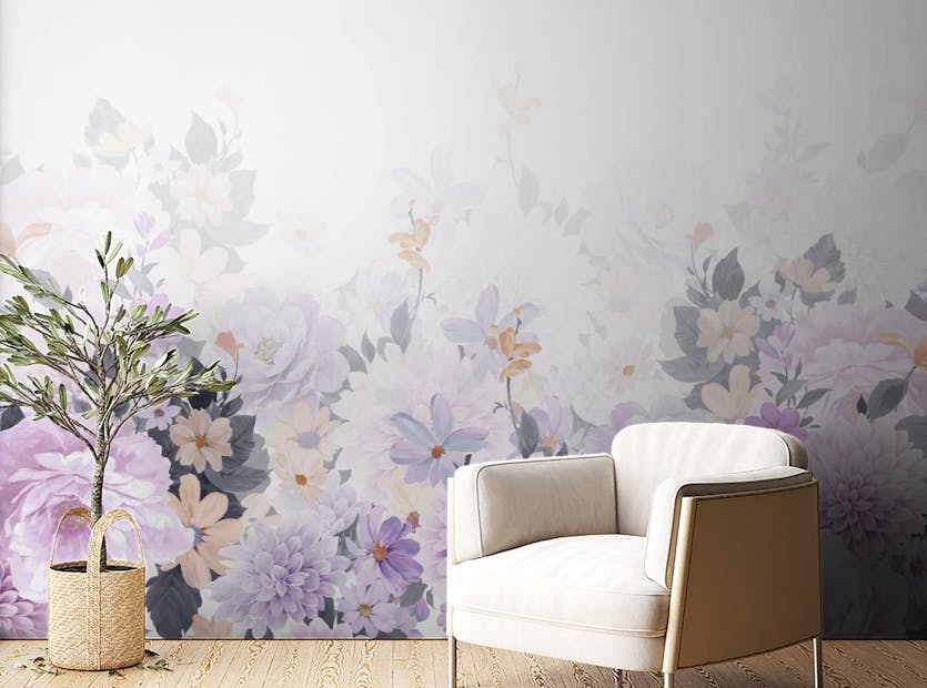 Peel and Stick Beautiful Watercolor Peony Flower Removable Wallpaper Murals