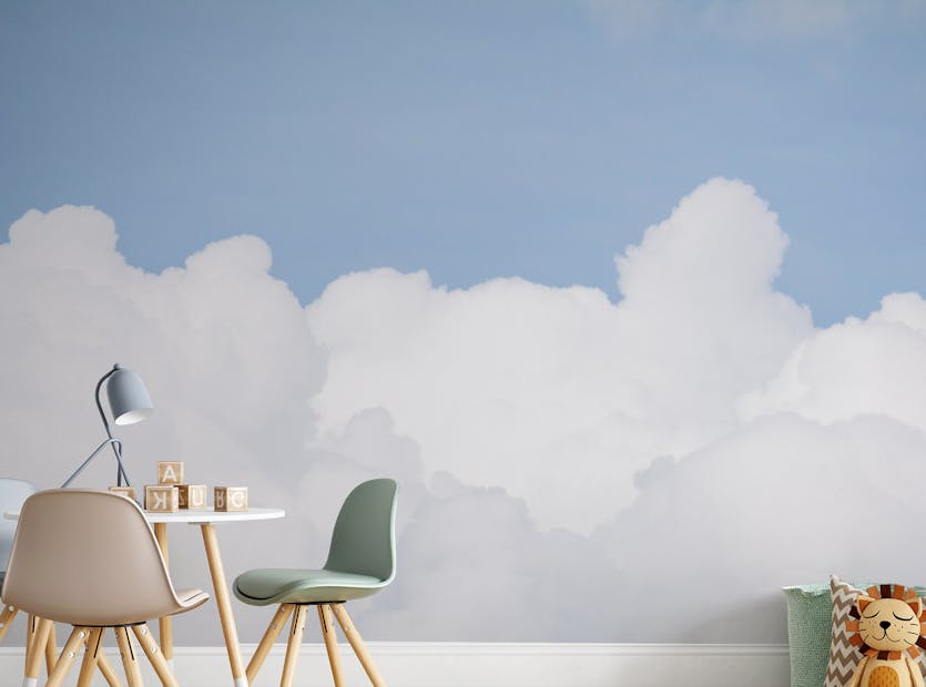 Peel and Stick Blue Sky with White Cloud Wallpaper Murals