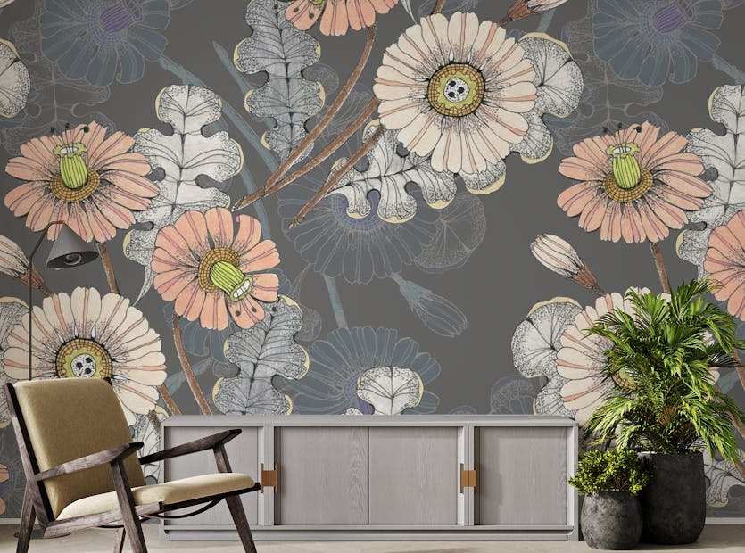 Peel and Stick Large Flower Peel and Stick Wallpaper Murals