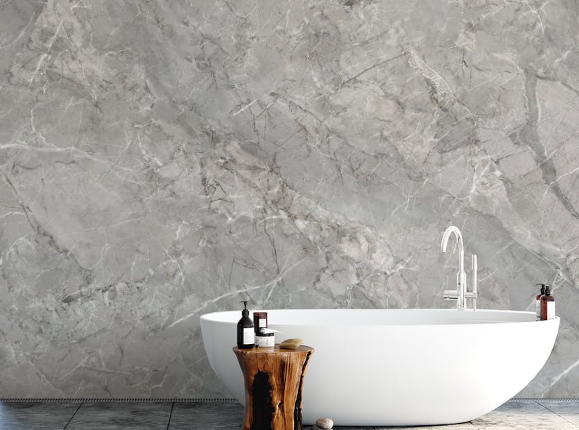 Removable Grey Marble Texture Subtle White Veining Wallpaper