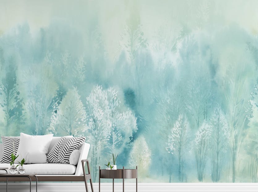 Removable Watercolor Enchanting Forest Tropical Wallpaper Murals