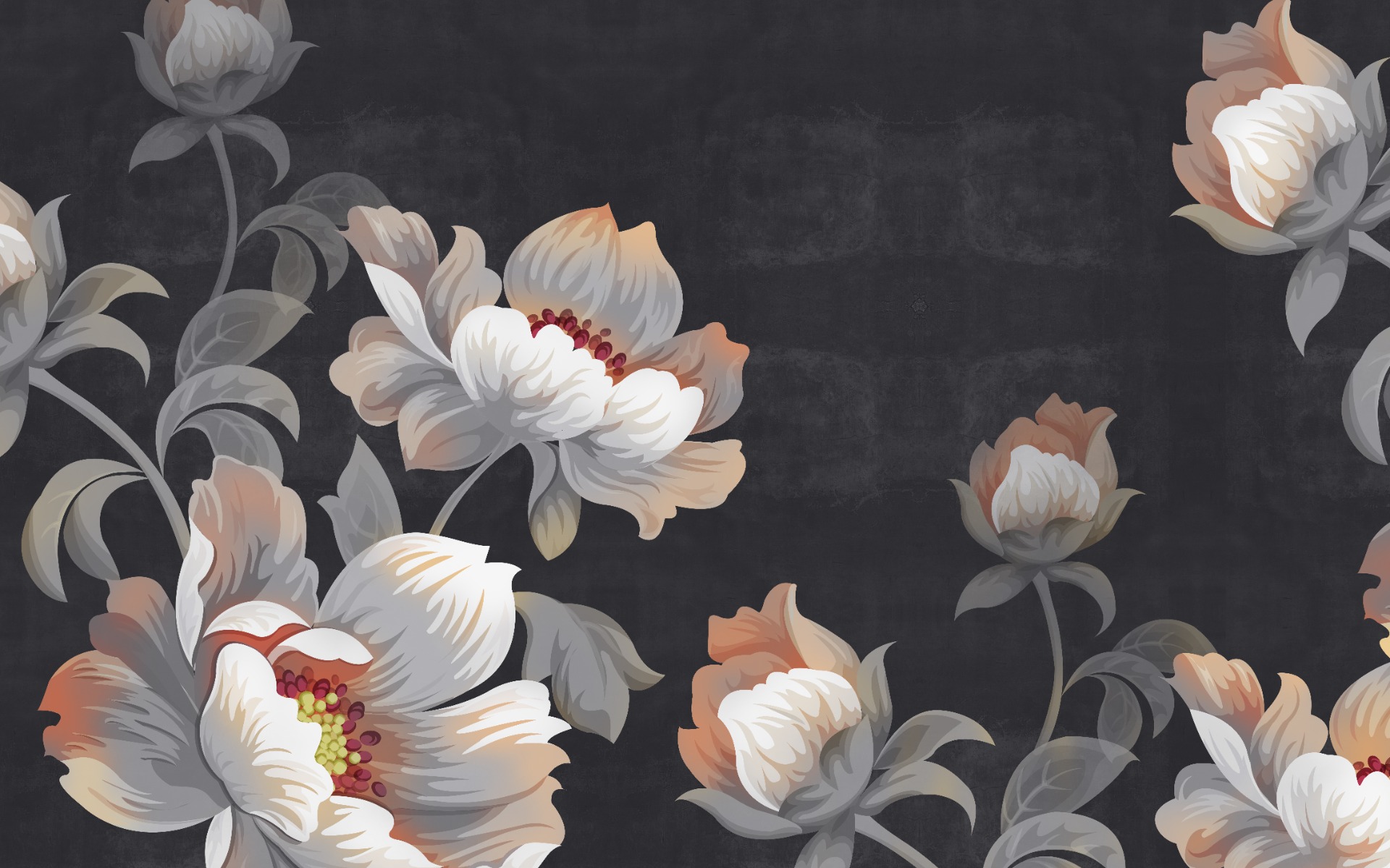 Grey Vintage Floral Wallpaper  Peel and Stick  The Wallberry