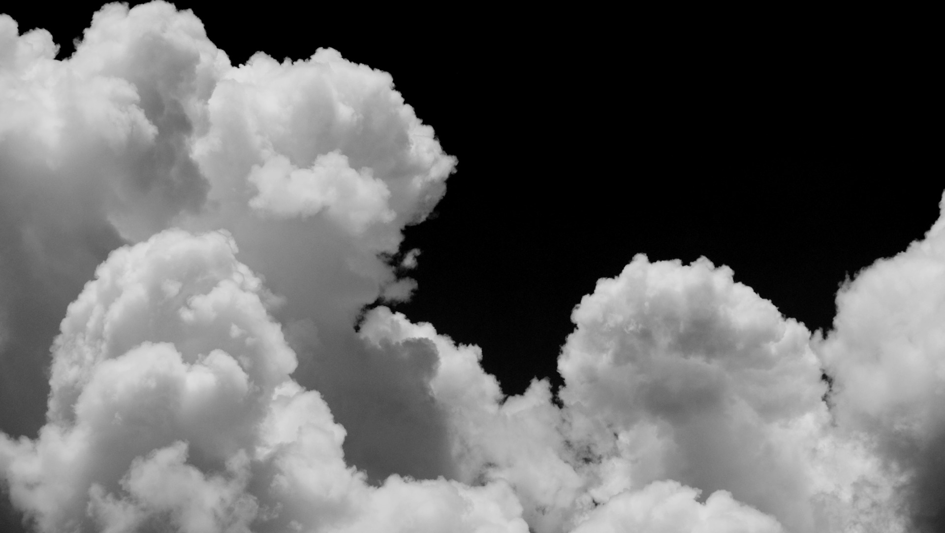 Cloud Black and White Color Background Mural Wallpaper