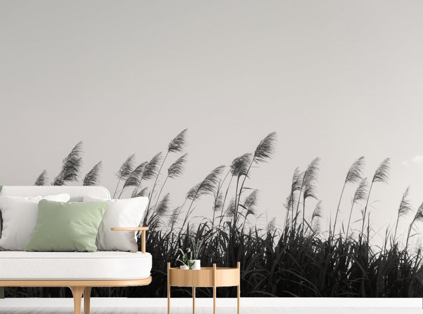 Peel and Stick Black and White Color Sugar Cane Wallpaper Murals