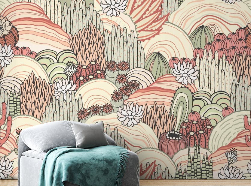 Peel and Stick Multicolor Prickly Paradise Wall Murals