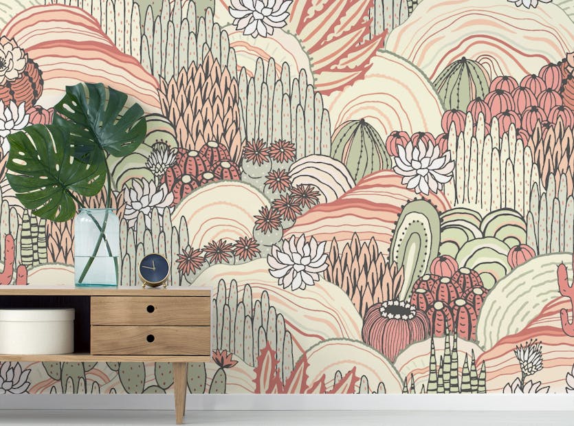 Removable Multicolor Prickly Paradise Wall Murals