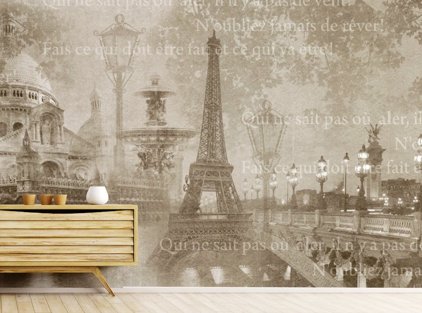 Peel and Stick Eiffel Tower Paris Vintage Peel And Stick Wallpaper For Wall 